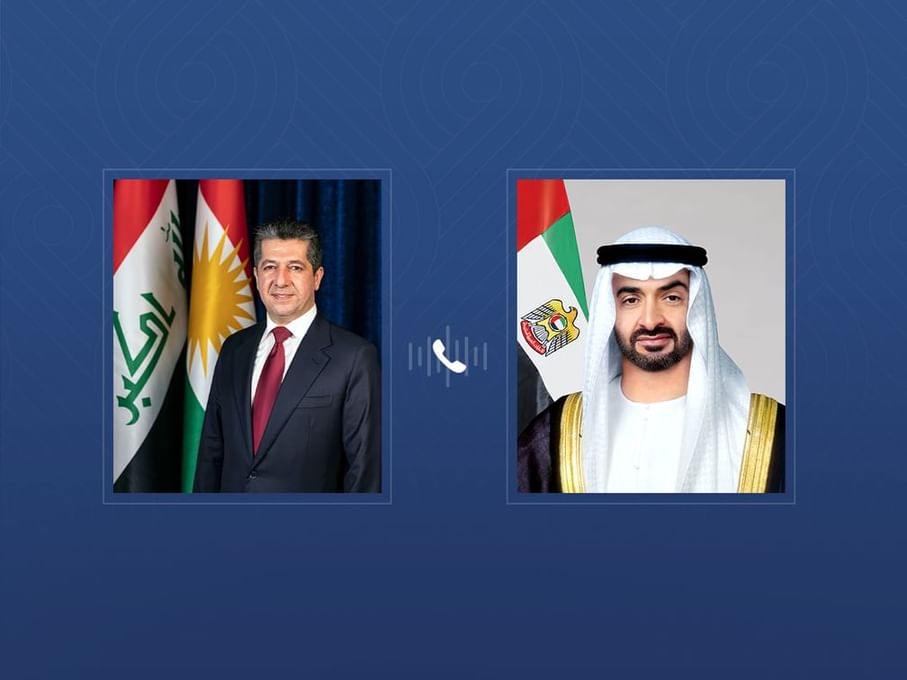 UAE President receives phone call from Kurdistan Region Prime Minister condemning Iranian terrorist attacks