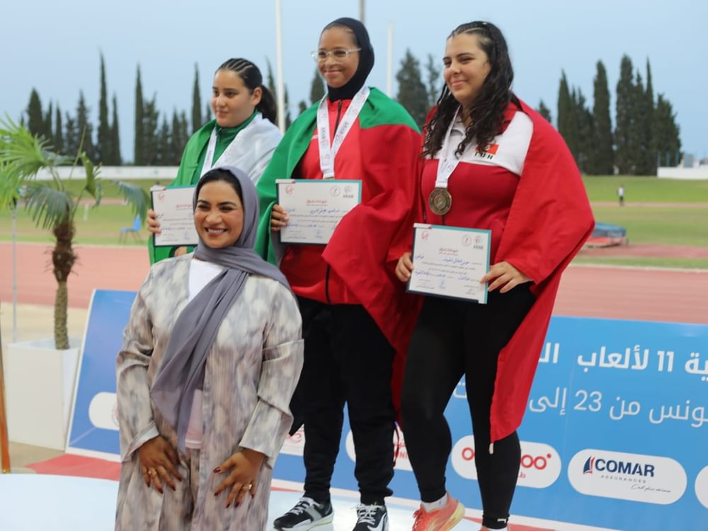 سلمى المري تحصد ذهبية تاريخية لألعاب القوى في البطولة العربية بتونس