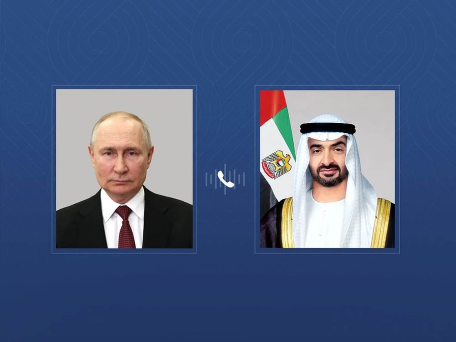 UAE and Russian Presidents discuss bilateral cooperation and regional and international developments in phone call