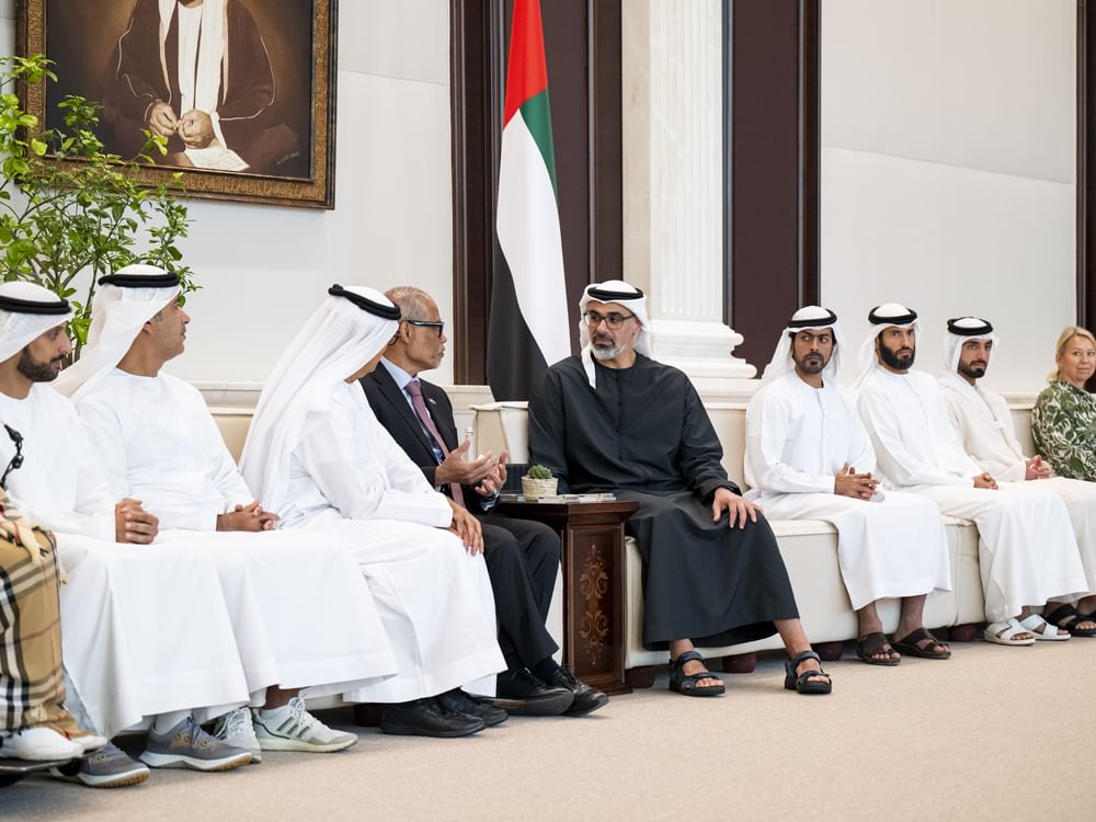 خالد بن محمد بن زايد يستقبل عدداً من الضيوف والمشاركين في النسخة الثانية من منتدى الرعاية الاجتماعية في أبوظبي