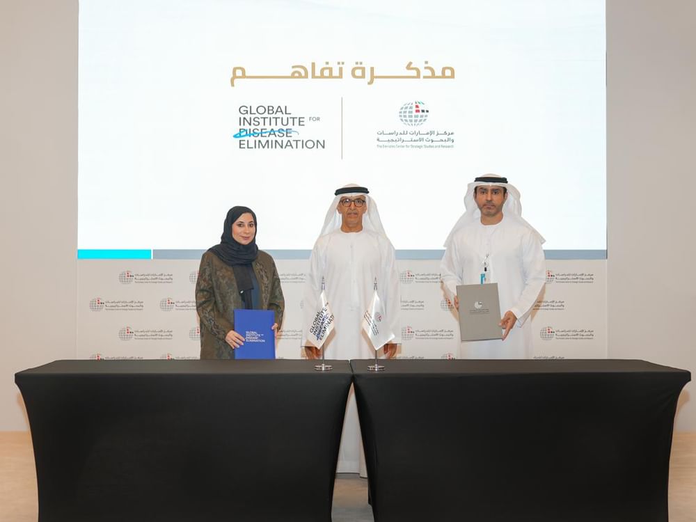 "الإمارات للدراسات" والمعهد العالمي للقضاء على الأمراض المعدية يتعاونان لدعم البحوث الصحية وتبادل المعرفة