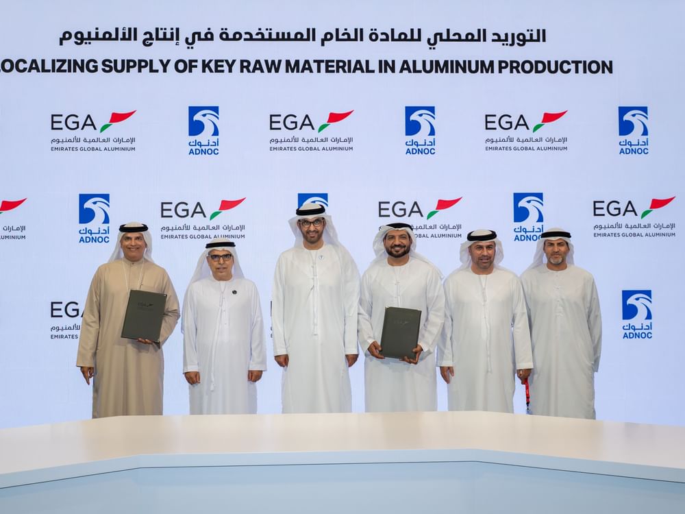 ADNOC, EGA sign $500 million deal to localise supply of key raw material in aluminum production