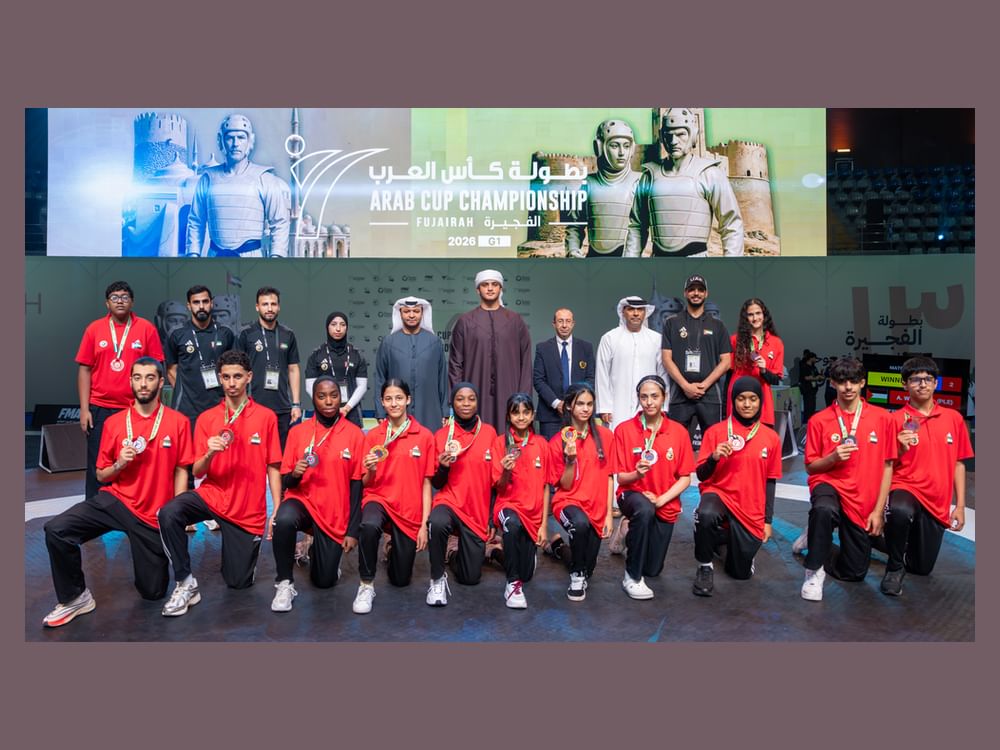 نجل ولي عهد الفجيرة يشهد منافسات اليوم الثاني ويتوج أبطال كأس العرب للتايكواندو بالفجيرة