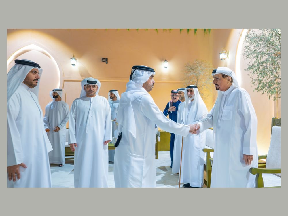 حاكم عجمان وولي عهده يستقبلان المهنئين بحلول شهر رمضان الكريم