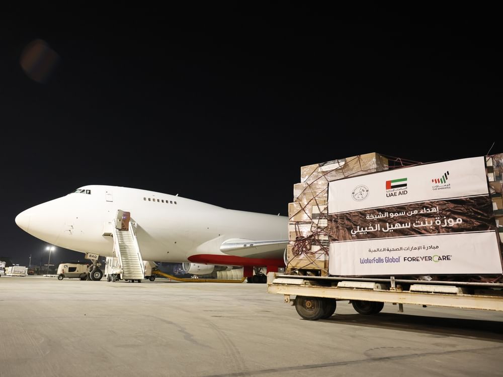 Urgent medical aid to Gaza under 'Operation Chivalrous Knight 3' following directives of Sheikha Moza bint Suhail Al Khaili