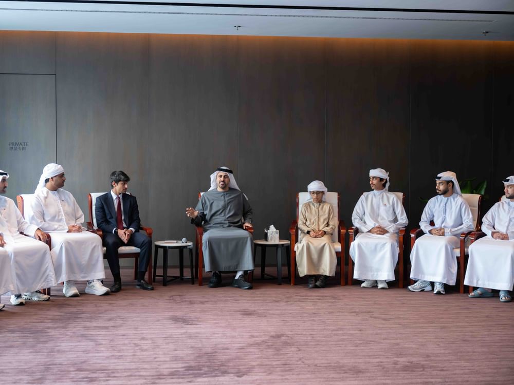 Theyab bin Mohamed bin Zayed meets group of Emirati students at Chinese universities