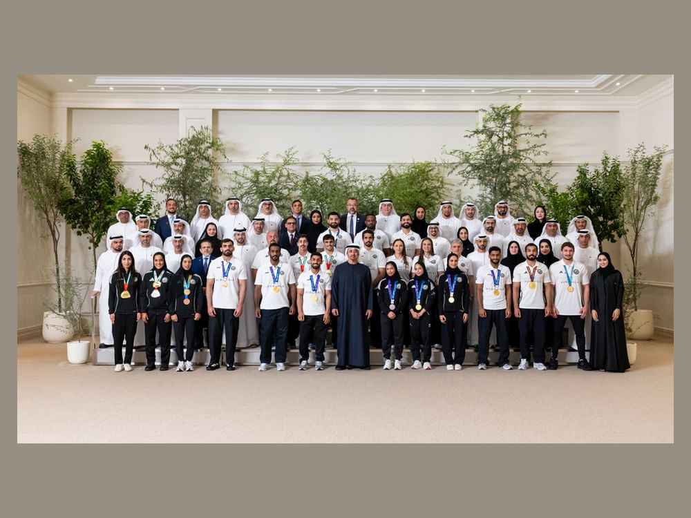 UAE President receives UAE jiu-jitsu Asian Games medallists