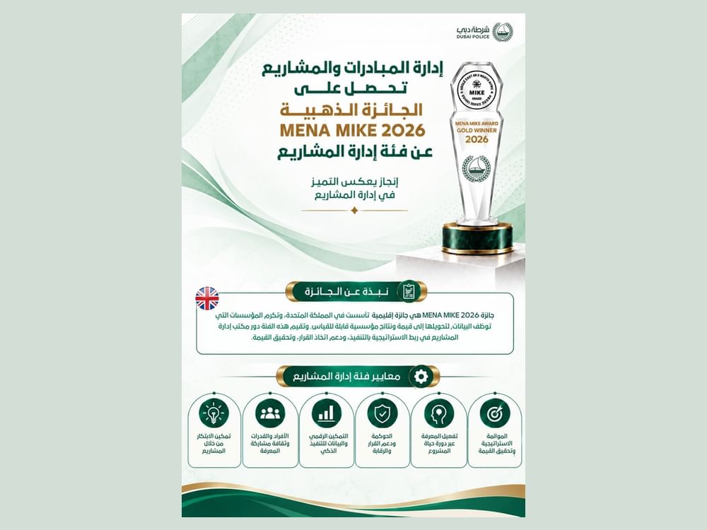 Dubai Police wins gold for project management at MENA MIKE 2026