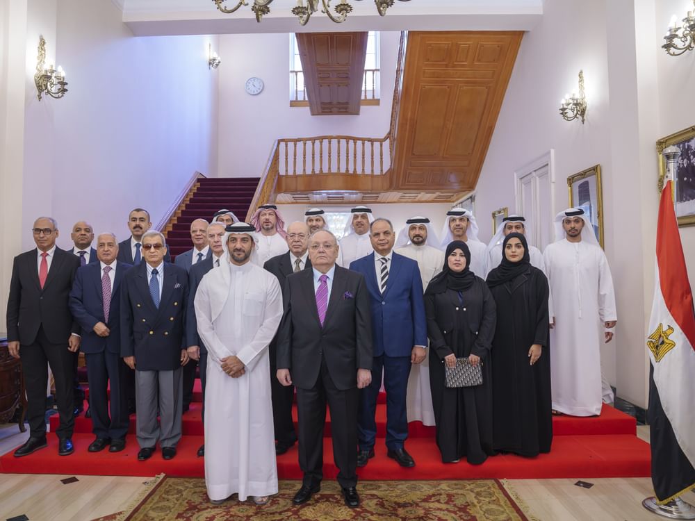 Sultan bin Ahmed meets President of State Council of Egypt