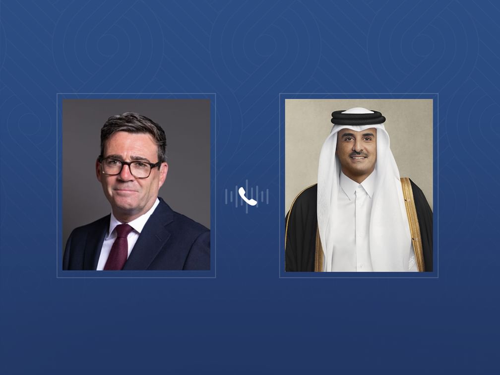 Emir of Qatar receives telephone call from UK Prime Minister