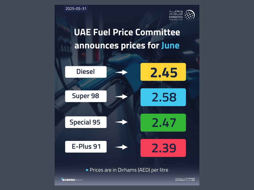UAE Fuel Price Committee announces prices for June